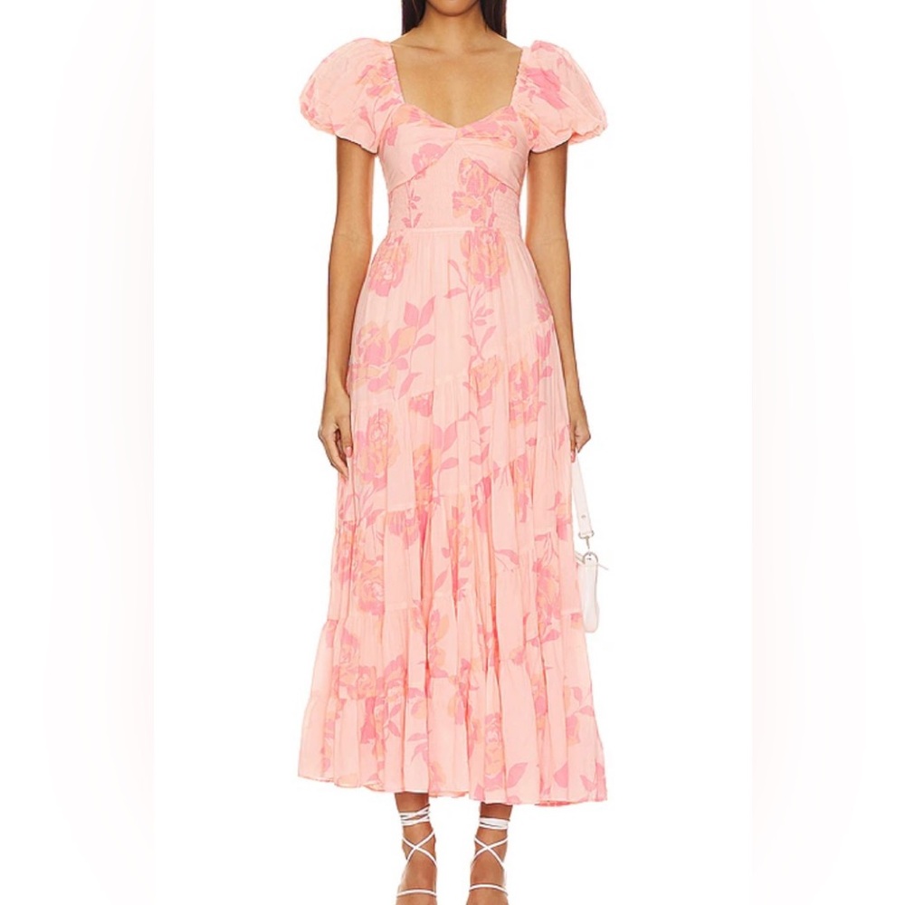 Free People Short Sleeve Sundrenched Maxi Dress